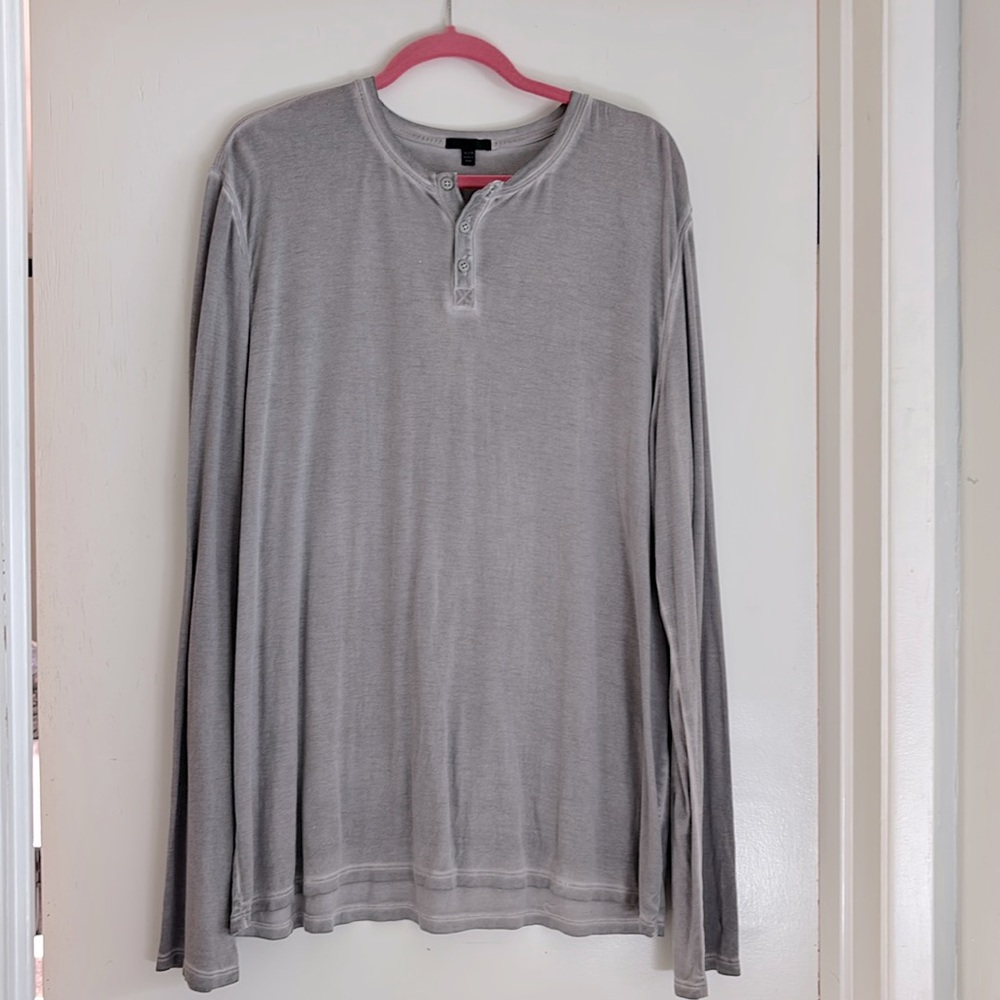 Men’s ATM long sleeve Henley space dyed size XL